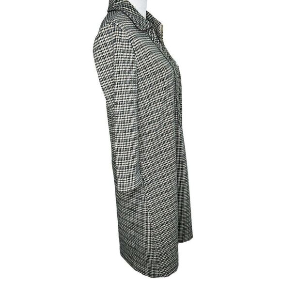 J. Mclaughlin Shirt Dress Long Sleeve Collared V-Neck Tweed Herringbone Size S - Picture 4 of 7